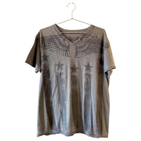 Y2K Grunge Angel Wings Helix Graphic Tee | Men’s Large Alt Rocker Style - Picture 1 of 7
